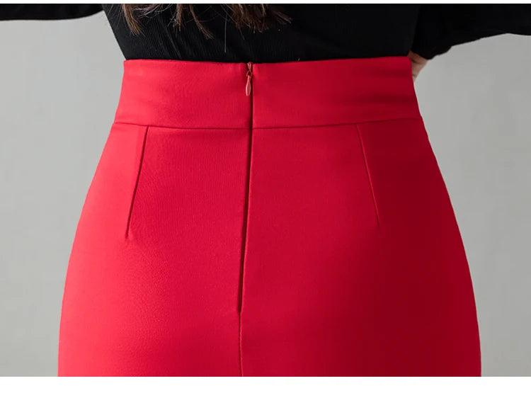 Levoire | Femmes Automne Patchwork Jupe Taille Haute