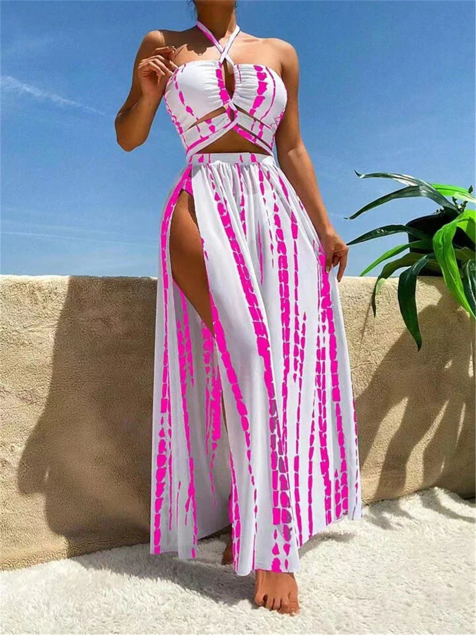 Levoire | Bikini Tie-Dye Avec Bas Rose