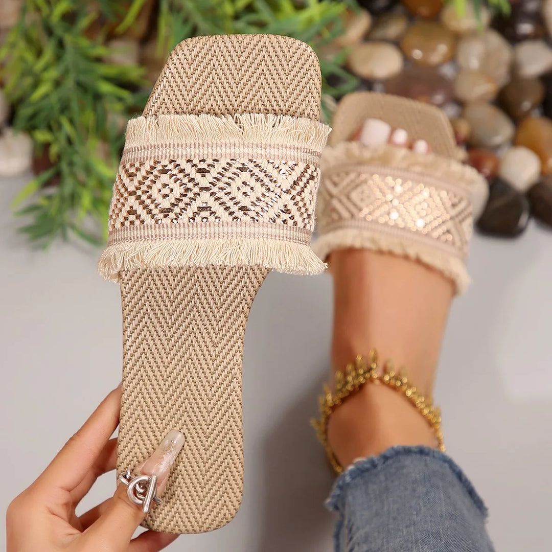 Levoire | Sandales Stylées Au Design Tressé Beige