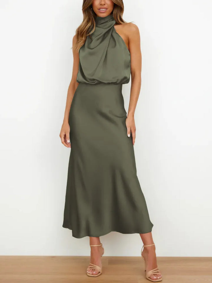 Levoire | Élégante Robe De Soirée En Velours vert olive