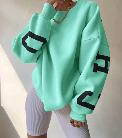 Levoire | Sweat-shirt Oversize Élégant Pour Femme Turquoise