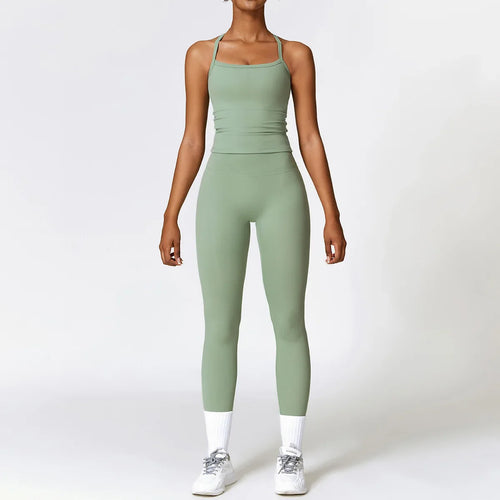 Levoire | Ensemble De Vêtements D'Intérieur Leggings Taille Haute Et Top À Bretelles