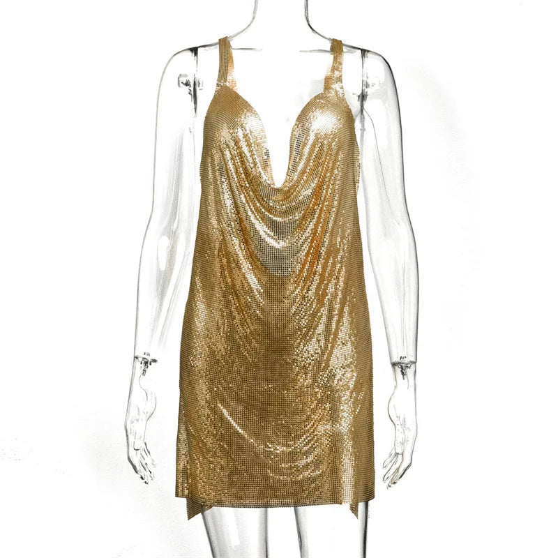 Levoire | Chaîne Métallique Halterneck Mini Robe Sans Métal