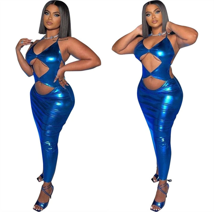 Levoire | Blauer Tom Taille Maxijekleid
