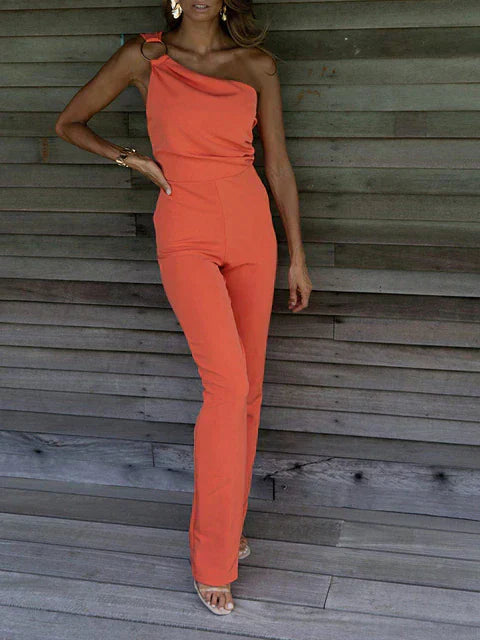 Levoire | Sexy Dos Nu Sans Manches Combinaison Orange