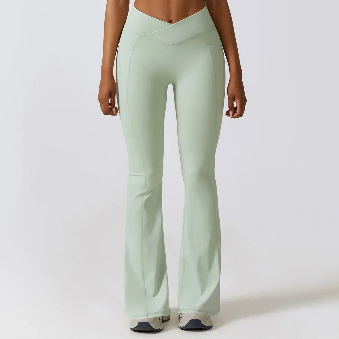 Levoire | Leggings À Taille Haute Et Jambes Larges Vert clair