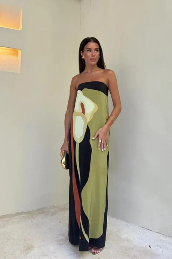 Levoire | Robe Maxi Sans Bretelles Vert