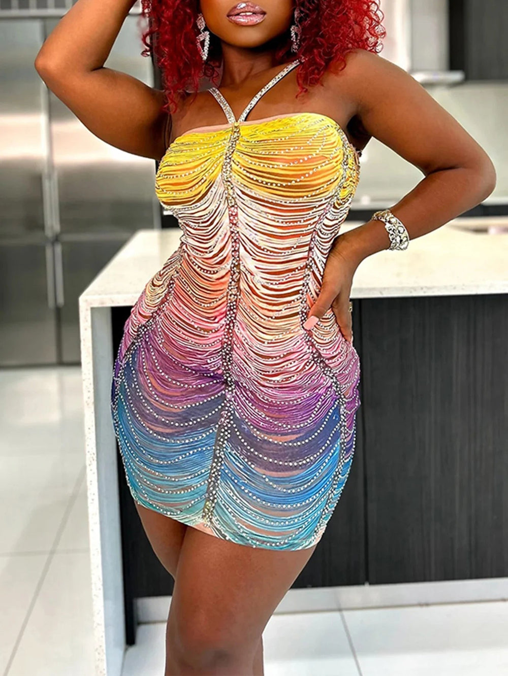Levoire | Robe Mini Sans Bretelles En Strass