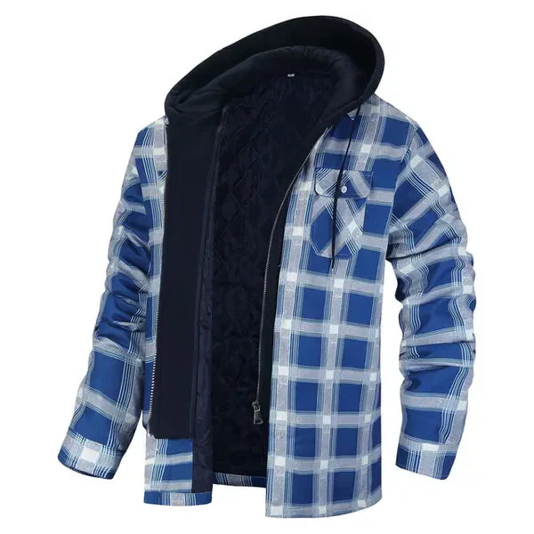 Levoire | Veste Chemise À Carreaux Doux Bleu