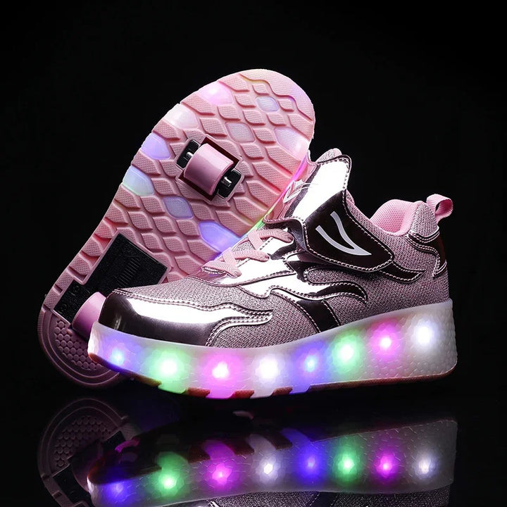 Levoire | Chaussures À Roulettes Led Pour Enfants Rosa 2
