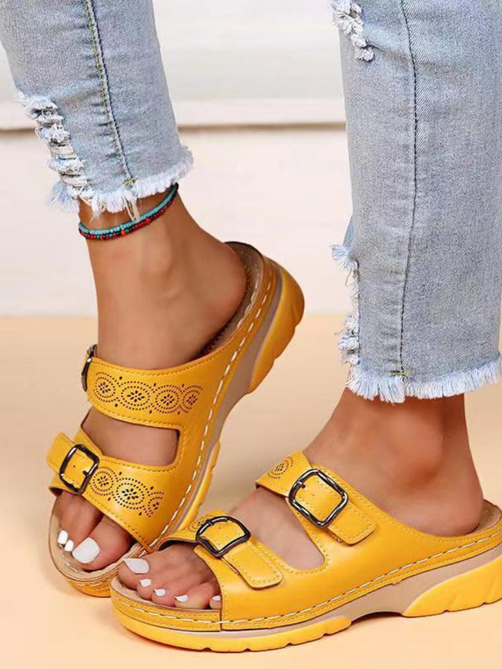 Levoire | Sandales En Cuir Orthopédiques Jaune