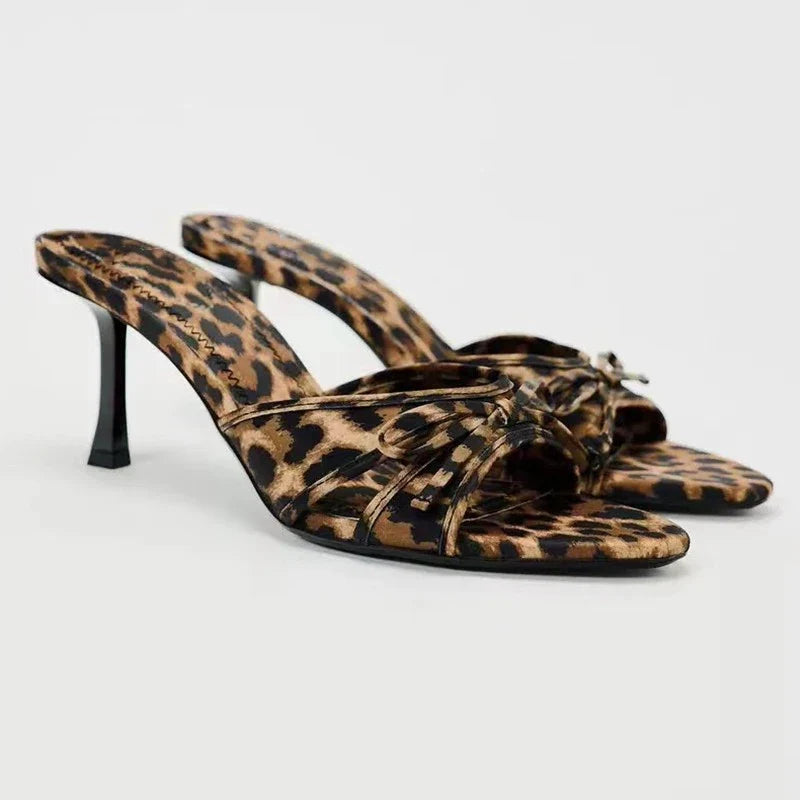 Levoire | Chaussures À Talons Hauts Avec Lacets Et Motif Léopard Imprimé Leopardi