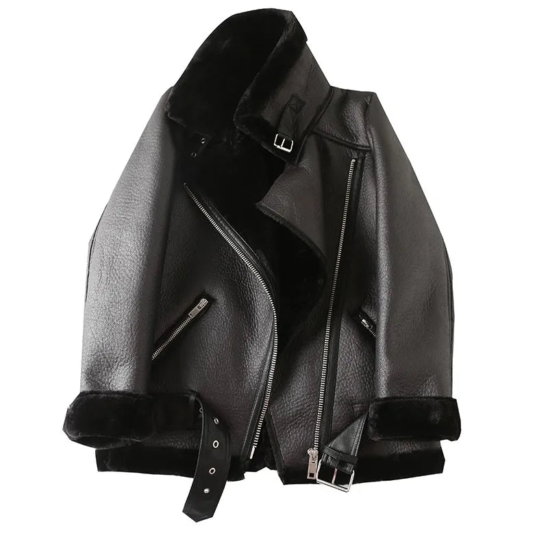 Levoire | Veste De Moto En Cuir Pour Femmes Noir