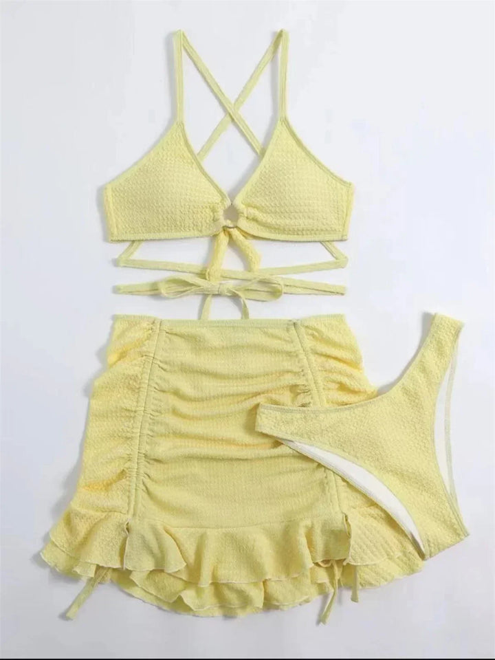 Levoire | Bikini Et Short À Volants Ensemble 3 Pièces
