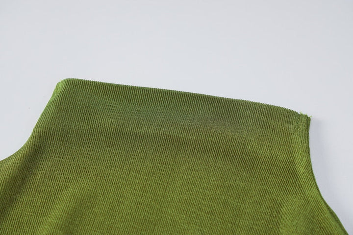 Levoire | Vert Sans Manches Bodycon Long Robe