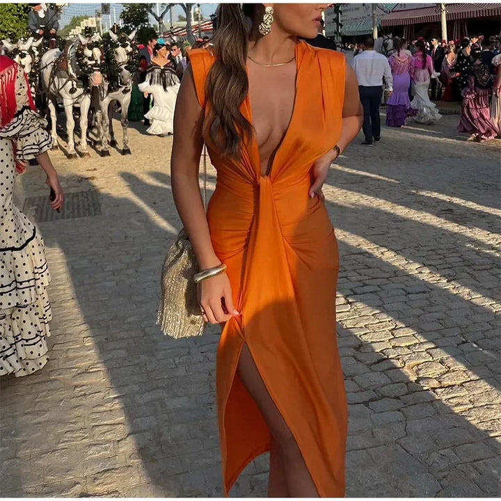 Levoire | Dyp Robe Sans Manches V Profond Tendance Longue