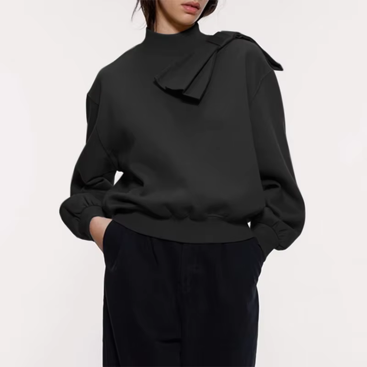 Levoire | Sweat-Shirt Élégant Avec Nœud Noir