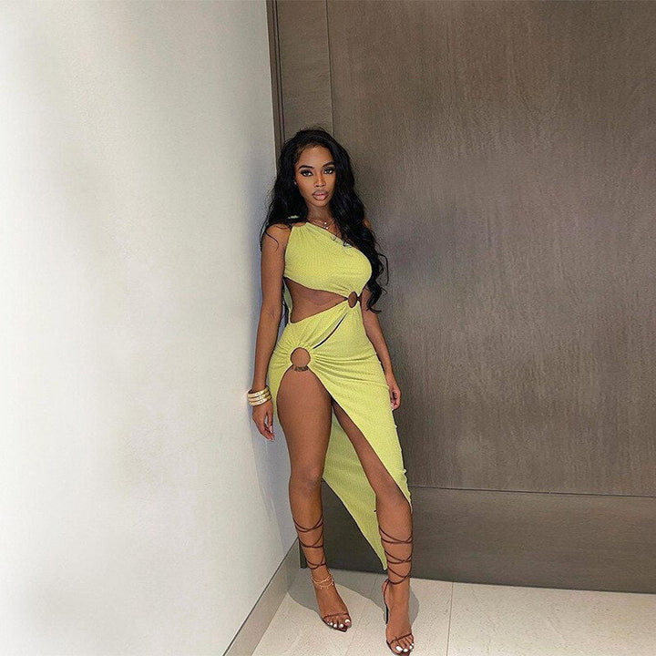 Levoire | Jaune Haut Bodycon Midi-Robe