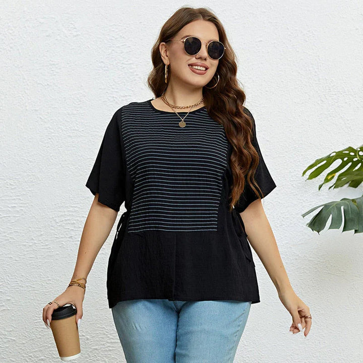 Levoire | T-Shirt Rayé Avec Ajustement Latéral Noir