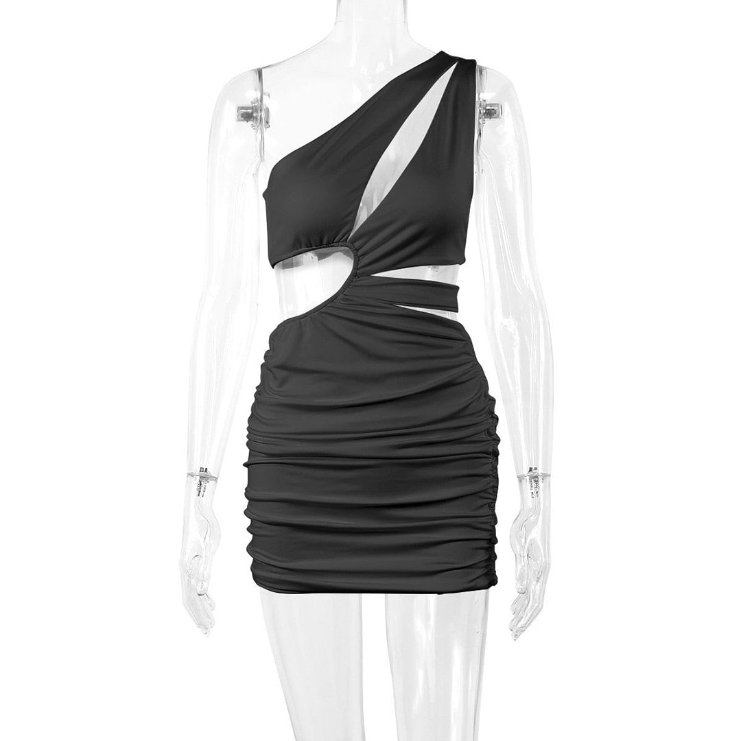 Levoire | Une Épaule Vide Mini Robe