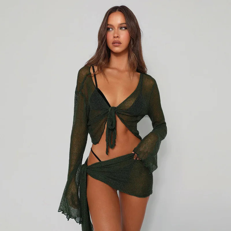 Levoire | Tulle Transparent Sur-Jupe Co Ord Vert