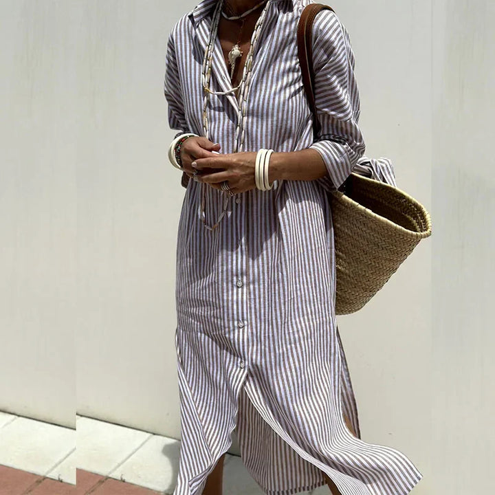 Levoire | Robe Chemise Rayée Gris