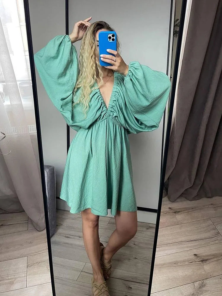 Levoire | Été Robe À Manches Longues Vert clair