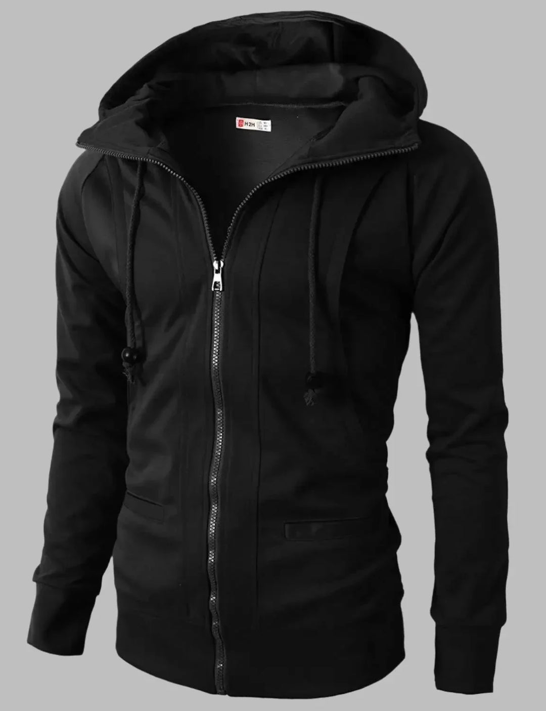 Levoire | Sweat À Capuche Robuste Pour Hommes Avec Fermeture Éclair Noir