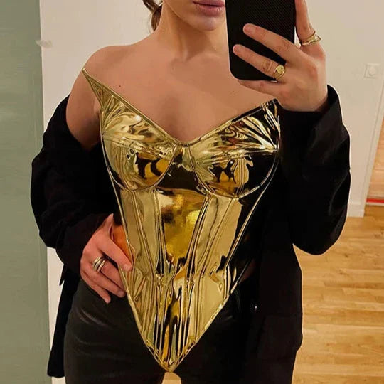 Levoire | Top Court En Corset Métallique Sans Bretelles