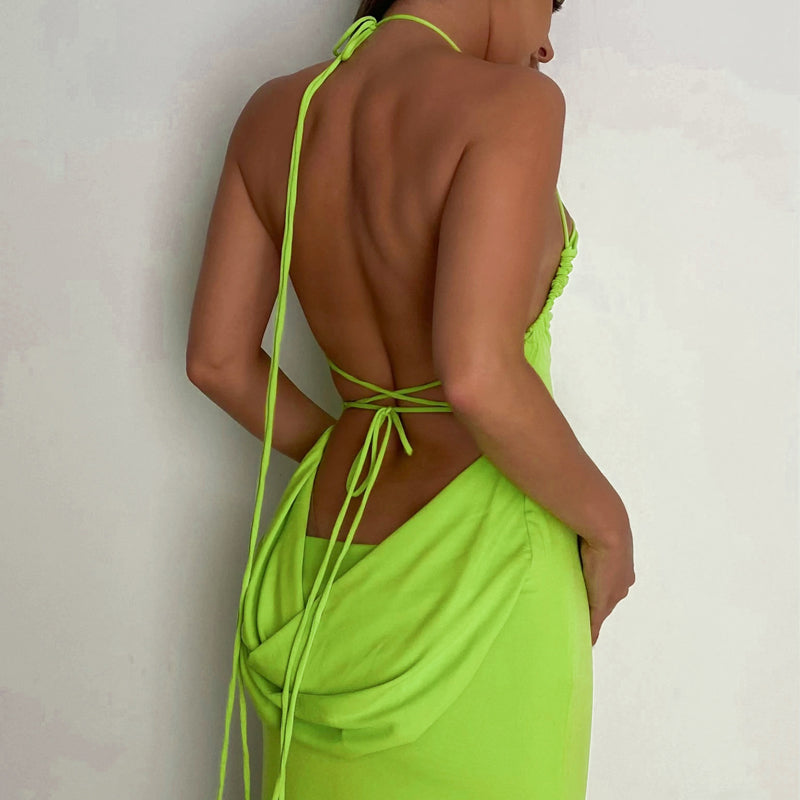 Levoire | Décolleté Dos Nu Dos Drapée Robe Maxi