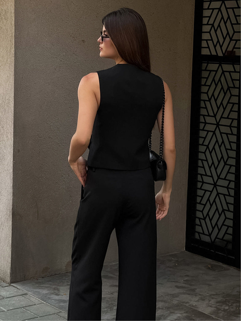 Levoire | Femme Costume En Lin Top Sans Manches & Pantalon Ample