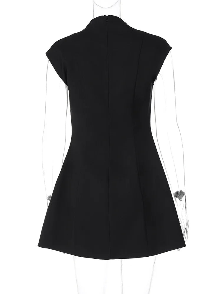 Levoire | Noir Profond V - Sans Manches Mini-Robe