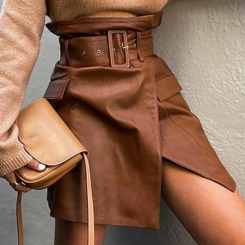 Levoire | Jupe Haute Taille En Cuir Pu