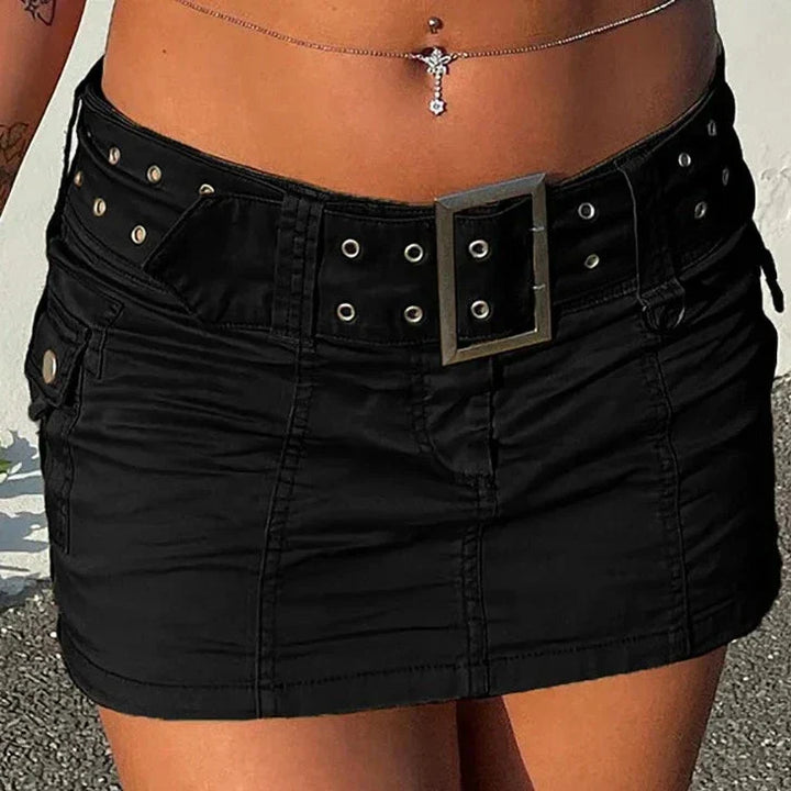 Levoire | Y2K Ceinture Basse Taille Micro Jupe noir