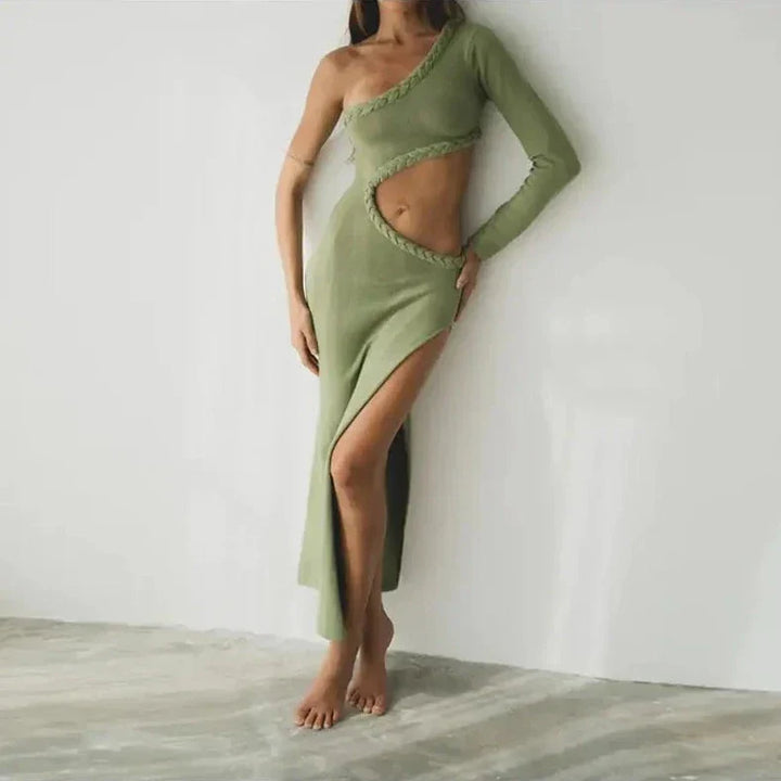 Levoire | Une Épaule -Manches -Décolleté -Côtés -Maximum -Robe