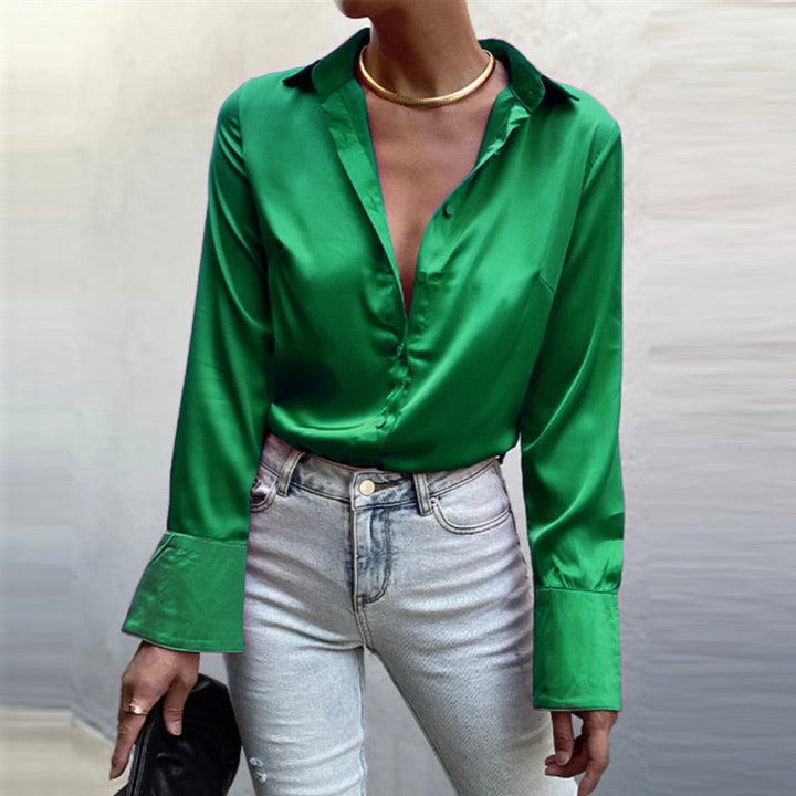 Levoire | Blouse En Satin La Blouse Parfaite Pour Toutes Les Occasions ! Vert