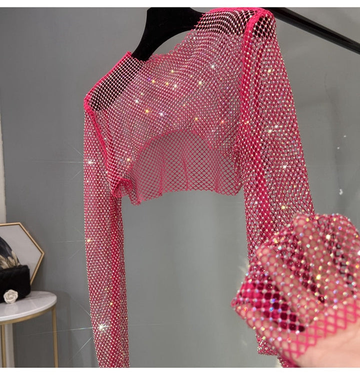 Levoire | Mode Nouvelle Sexuelle Cristal Court Tshirt Rosenrot Taille unique