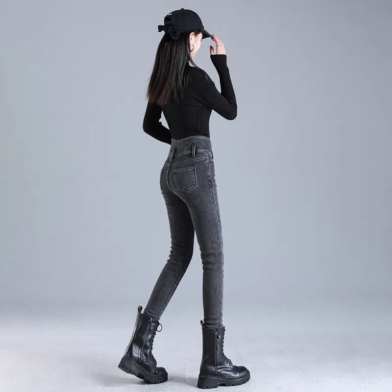 Levoire | Coupe Slim Pantalons Taille Haute En Polaire Avec Poches