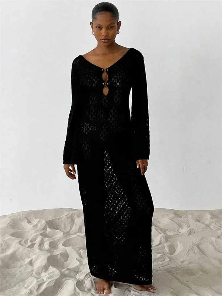 Levoire | Tossy Blanc Tricoté Maxi Robe Femme