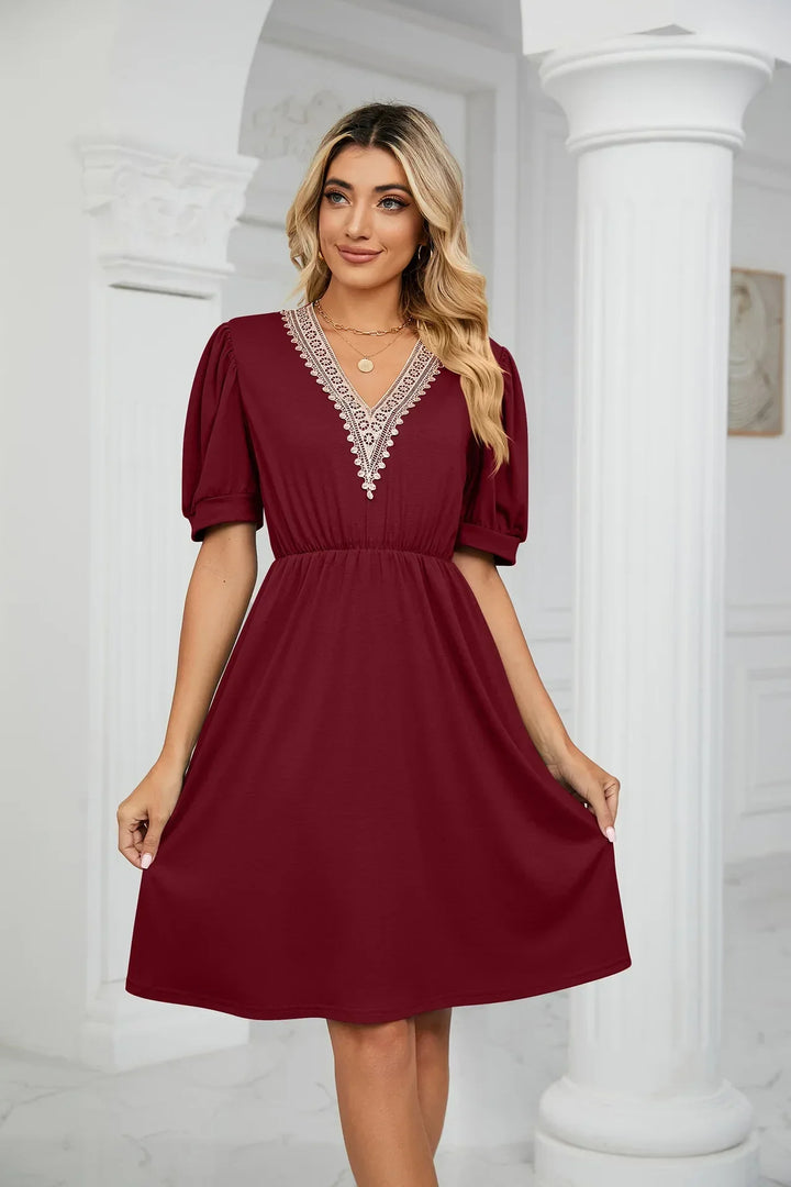 Levoire | Robe En Patchwork Simple Avec Des Pointes Pour Le Printemps/Été