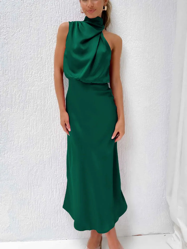 Levoire | Robes De Soirée En Satin Séduisantes Pour Dames Vert foncé