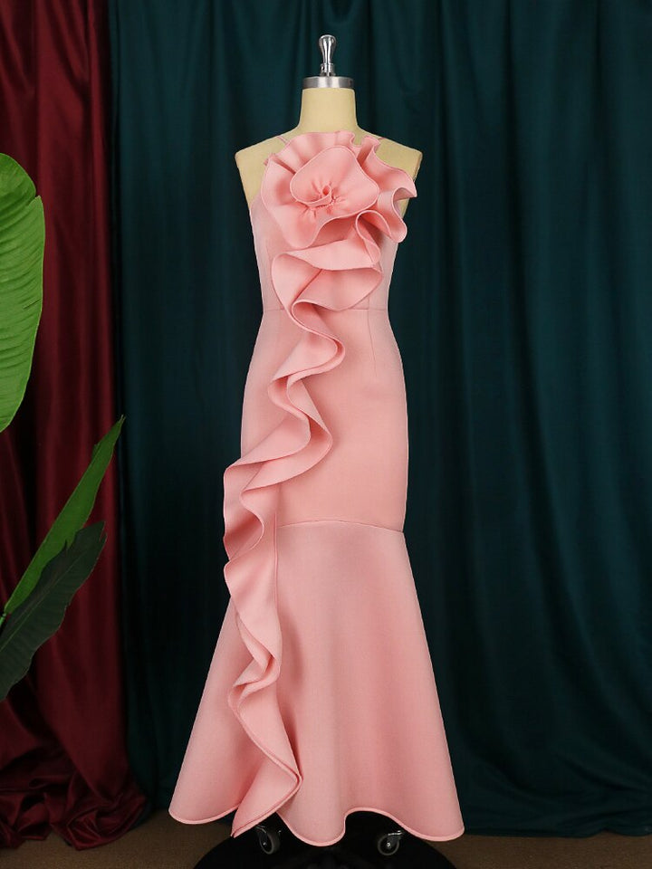 Levoire | Pink Rynkebånd Off-Shoulder Sirène Robe