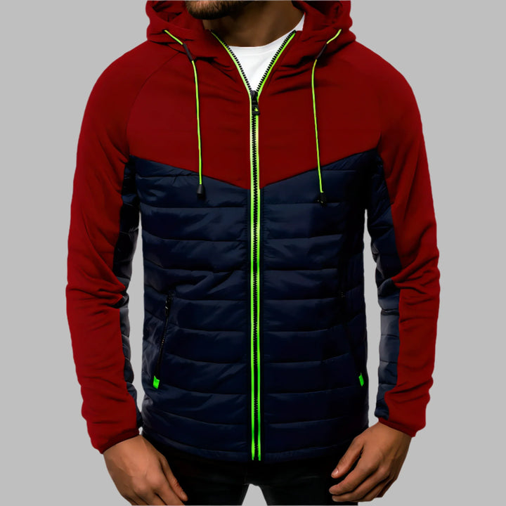 Levoire | Pull Pour Hommes Chaud Avec Capuche Et Fermeture Éclair Rot