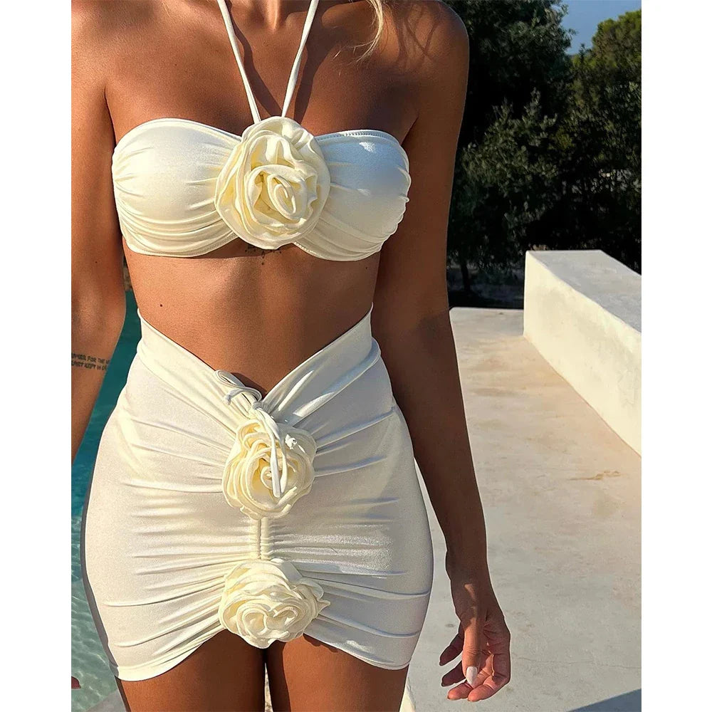 Levoire | Ensemble De Bikini Trois Pièces Avec Couverture Pour Un Look De Plage Parfait