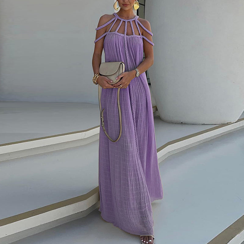 Levoire | Robe Longue En Tissu Fluide Morado Taille 34-46