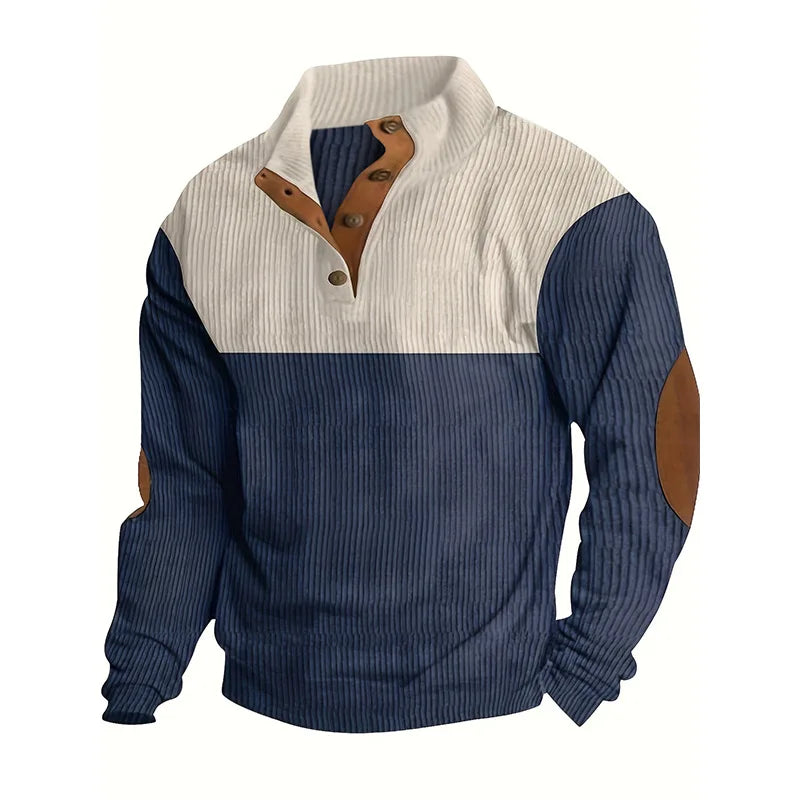 Levoire | Pull Zippé Décontracté Bleu marine abricot