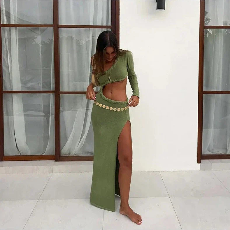 Levoire | Une Épaule -Manches -Décolleté -Côtés -Maximum -Robe