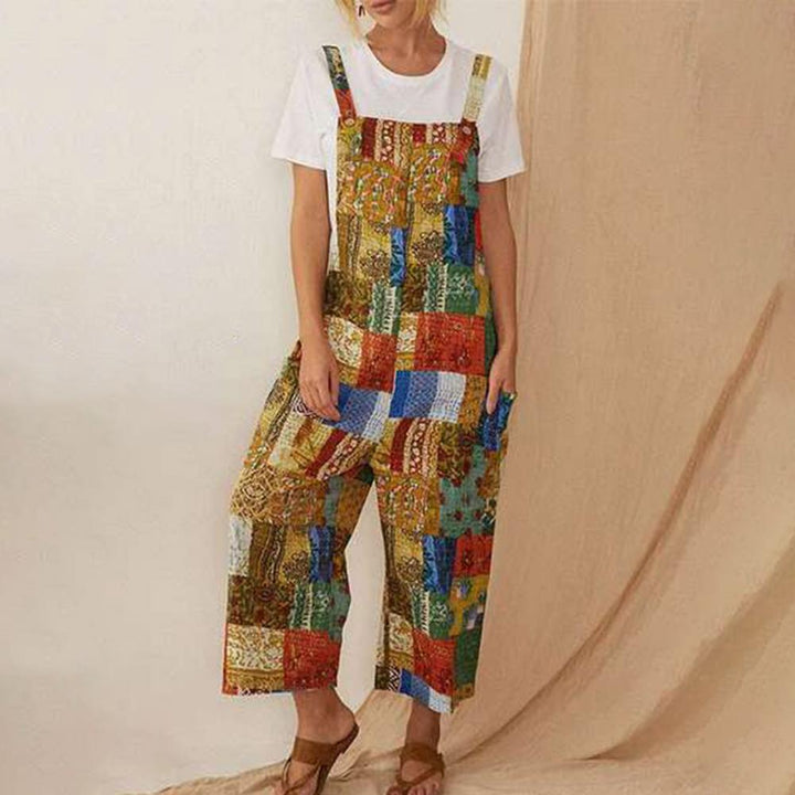 Levoire | Imprimé Vintage Combinaison À Jambes Larges Jaune