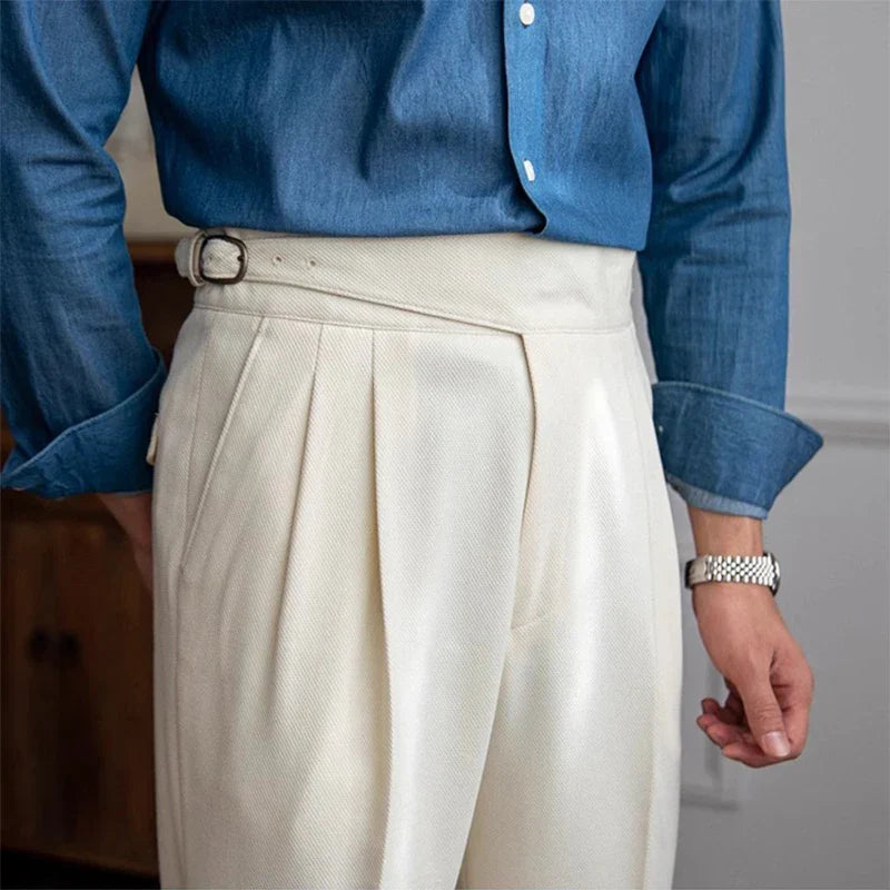 Levoire | Pantalons Sur Mesure Rentoja Avec Des Jambes Retournées Blanc