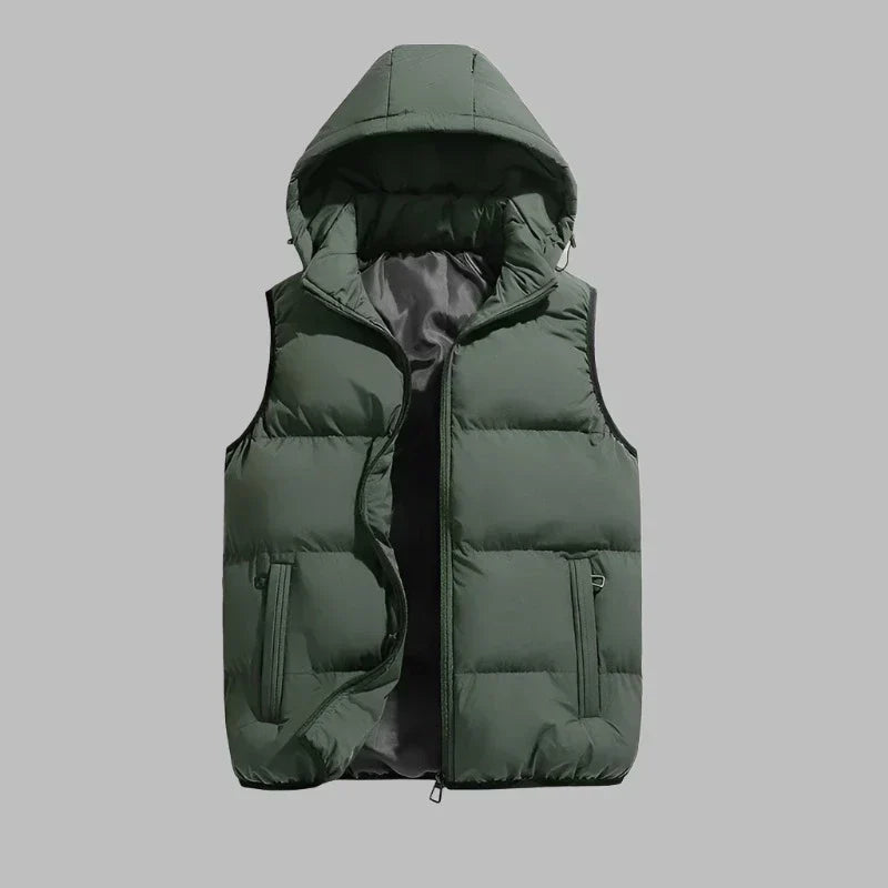 Levoire | Veste Intermédiaire Rembourrée Avec Capuche Amovible Pour Hommes Vert militaire
